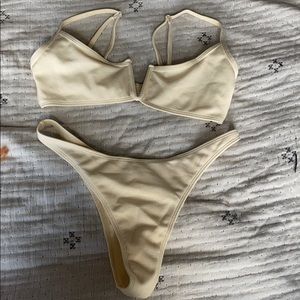 Nasty Gal cream bikini set